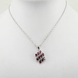 Dije de Granate Rodolita y cubic zirconia con cadena 45 cm - Dijes