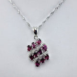 Dije de Granate Rodolita y cubic zirconia con cadena 45 cm - Dijes