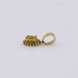 Dije de Heliodoro y cubic zirconia con baño oro 24 k - Dijes
