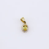 Dije de Heliodoro y cubic zirconia con baño oro 24 k - Dijes