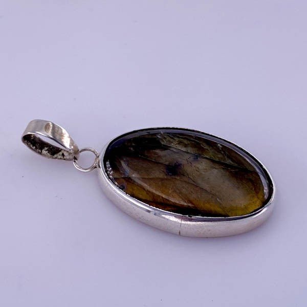 Dije de Labradorita Dorada en Plata 925 - Dijes