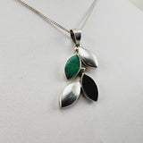 Dije de malaquita y onix con cadena 45 cm - Dijes