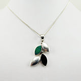 Dije de malaquita y onix con cadena 45 cm - Dijes