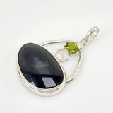 Dije de obsidiana negra y Peridoto - Dijes
