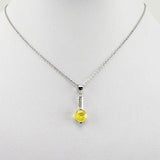 Dije de Ópalo amarillo y cubic zirconia con cadena 45 cm - Dijes
