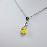 Dije de Ópalo amarillo y cubic zirconia con cadena 45 cm - Dijes