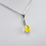 Dije de Ópalo amarillo y cubic zirconia con cadena 45 cm - Dijes