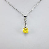 Dije de Ópalo amarillo y cubic zirconia con cadena 45 cm - Dijes