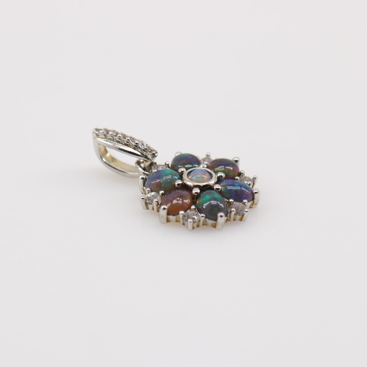 Dije de Ópalo negro australiano y cubic zirconia - Dijes