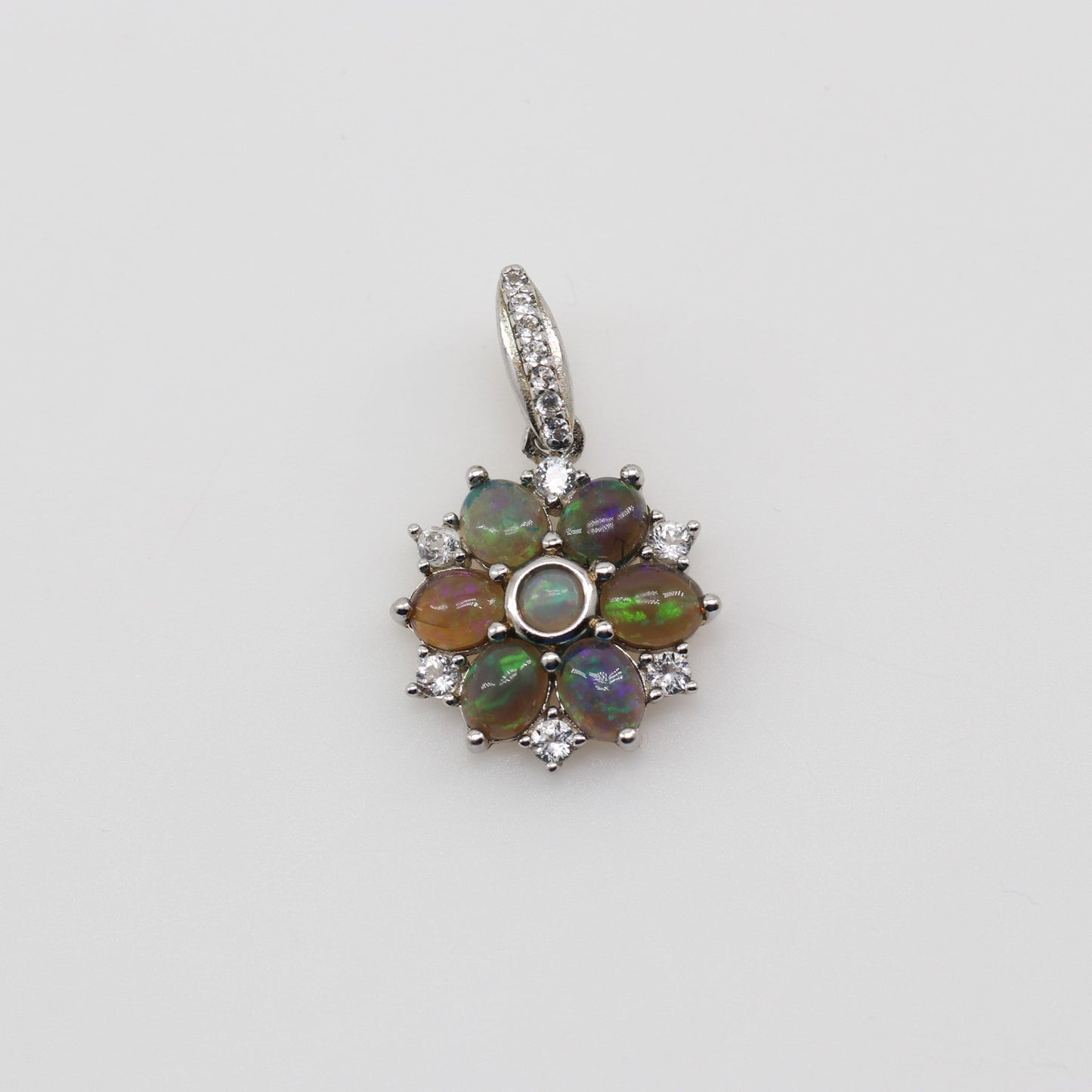 Dije de Ópalo negro australiano y cubic zirconia - Dijes