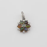 Dije de Ópalo negro australiano y cubic zirconia - Dijes