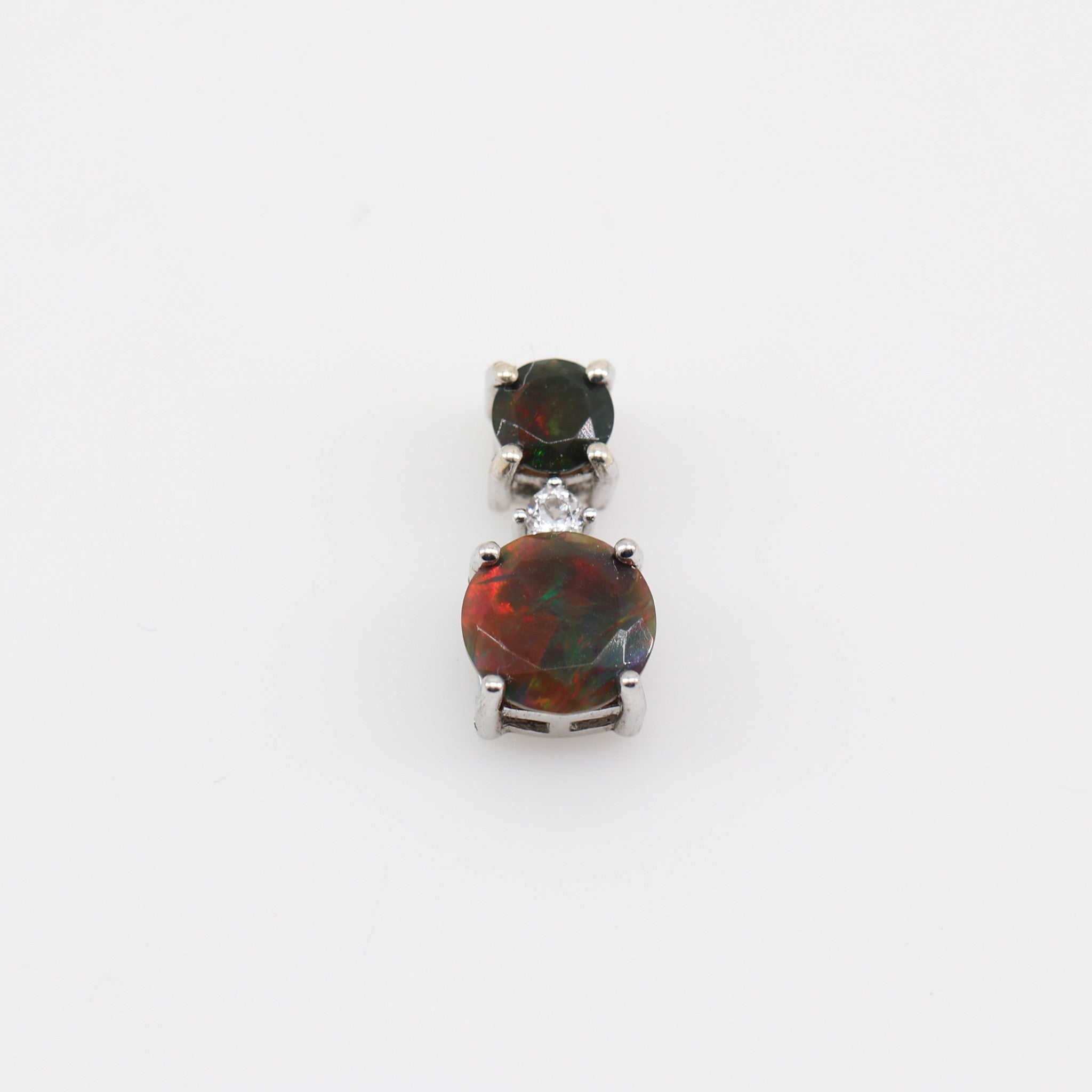 Dije de Ópalo negro australiano y cubic zirconia - Dijes
