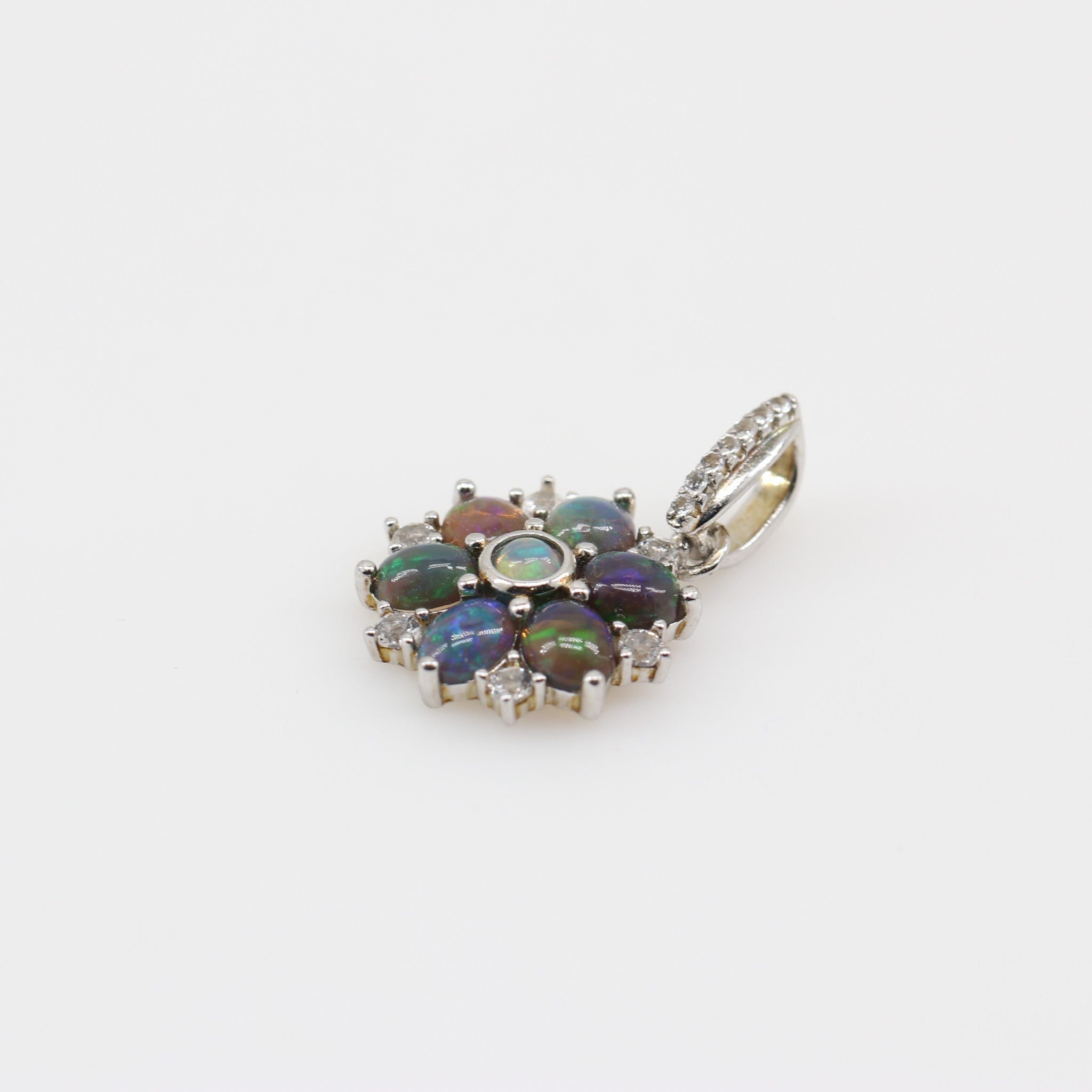 Dije de Ópalo negro australiano y cubic zirconia - Dijes