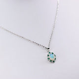 Dije de Ópalo welo, Diopsidos y cubic zirconia con cadena de 45 cm - Dijes
