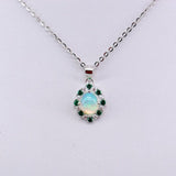 Dije de Ópalo welo, Diopsidos y cubic zirconia con cadena de 45 cm - Dijes