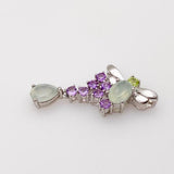 Dije de Peridoto, Calcita y Amatista - 