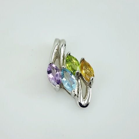 Dije de Peridoto, Citrino, Amatista y Topacio azul - Dijes