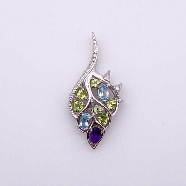 Dije de Peridoto, Topacio Azul y Amatista - Dijes