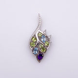 Dije de Peridoto, Topacio Azul y Amatista - Dijes