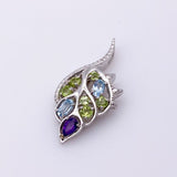 Dije de Peridoto, Topacio Azul y Amatista - Dijes