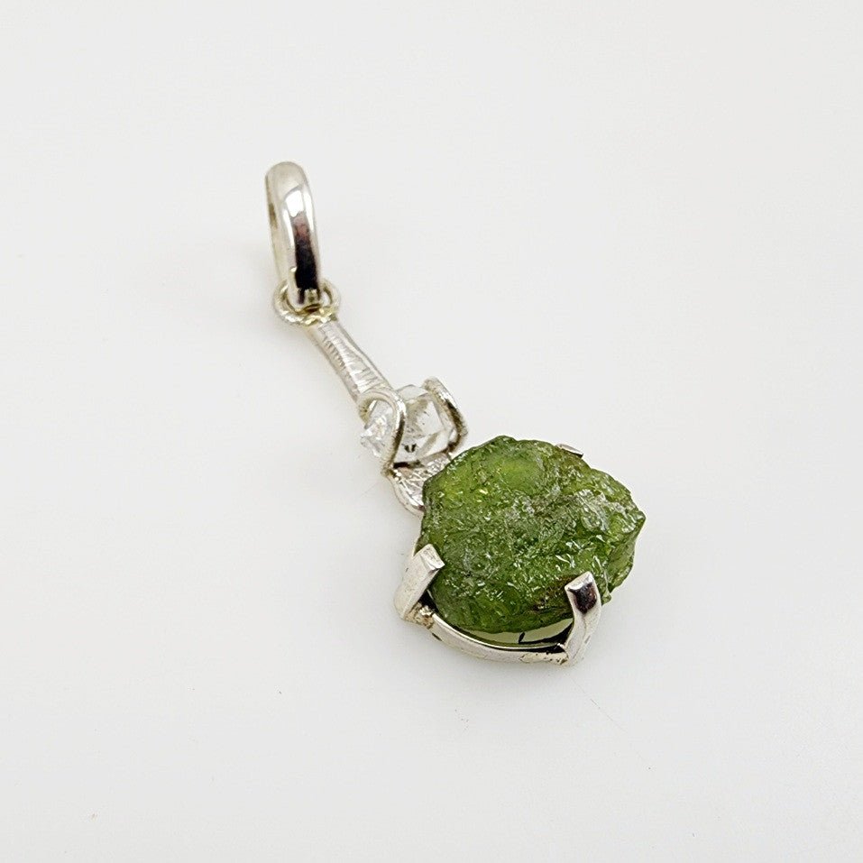 Dije de Peridoto y Diamante Herkimer - Dijes