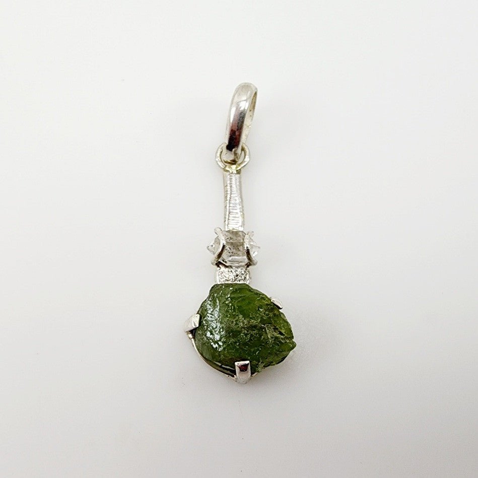 Dije de Peridoto y Diamante Herkimer - Dijes