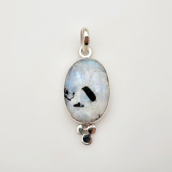 Dije de Piedra Luna con Turmalina negra - Dijes