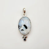 Dije de Piedra Luna con Turmalina negra - Dijes