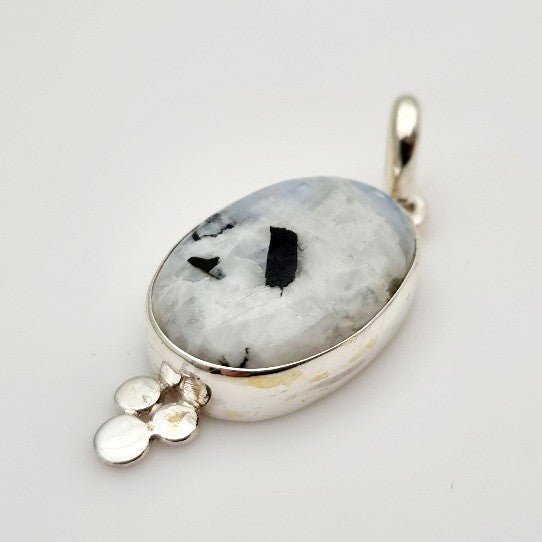 Dije de Piedra Luna con Turmalina negra - Dijes