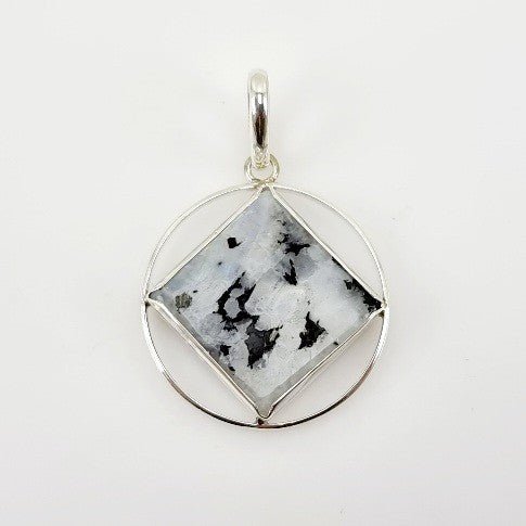 Dije de Piedra Luna con Turmalina negra - Dijes