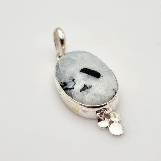 Dije de Piedra Luna con Turmalina negra - Dijes