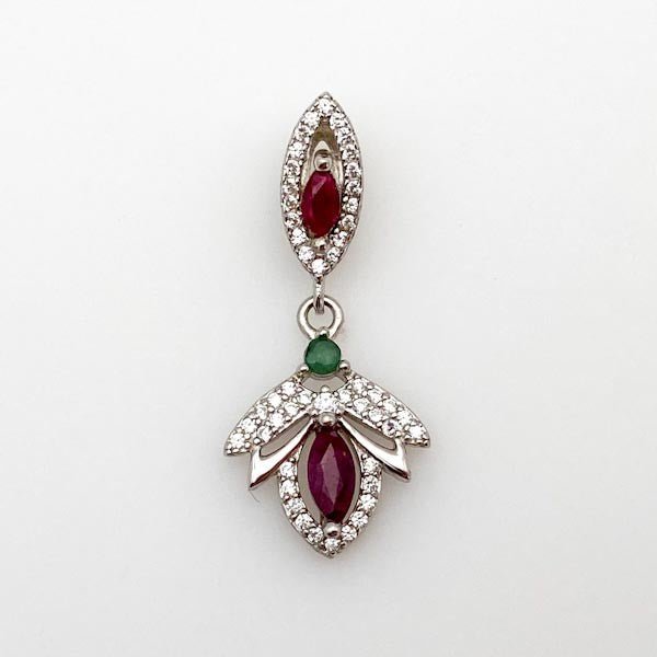 Dije de Rubí, esmeralda y Zirconia Cúbica - Dijes