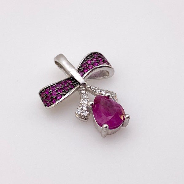 Dije de Rubí, turmalina rosa y Zirconia Cúbica - Dijes