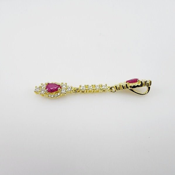 Dije de Rubí y Cúbic Zirconia con baño de oro - Dijes