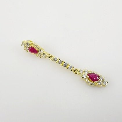 Dije de Rubí y Cúbic Zirconia con baño de oro - Dijes