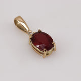 Dije de Rubí y diamante en oro 18k - Dijes