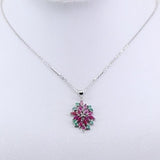Dije de Rubí y Esmeralda con cadena 45 cm - Dijes