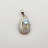 Dije de Topacio Azul, Imperial y cubic zirconia - Dijes