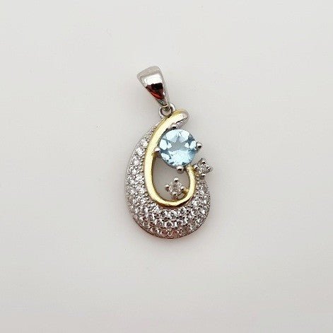 Dije de Topacio Azul, Imperial y cubic zirconia - Dijes