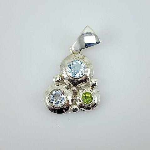 Dije de Topacio Azul, Topacio Blanco y Peridoto - Dijes
