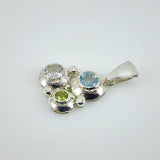 Dije de Topacio Azul, Topacio Blanco y Peridoto - Dijes