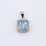 Dije de Topacio Azul y cubic zirconia - Dijes