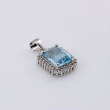 Dije de Topacio Azul y cubic zirconia - Dijes