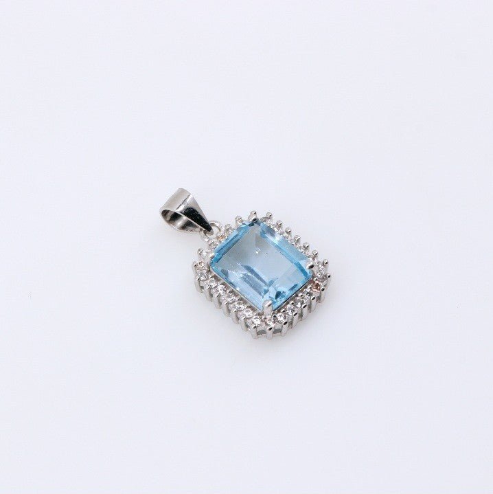 Dije de Topacio Azul y cubic zirconia - Dijes
