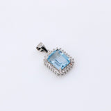 Dije de Topacio Azul y cubic zirconia - Dijes
