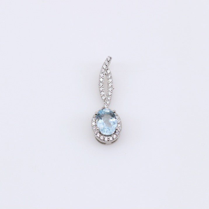 Dije de Topacio Azul y cubic zirconia - Dijes