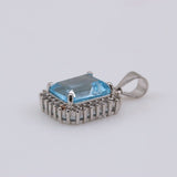 Dije de Topacio Azul y cubic zirconia - Dijes