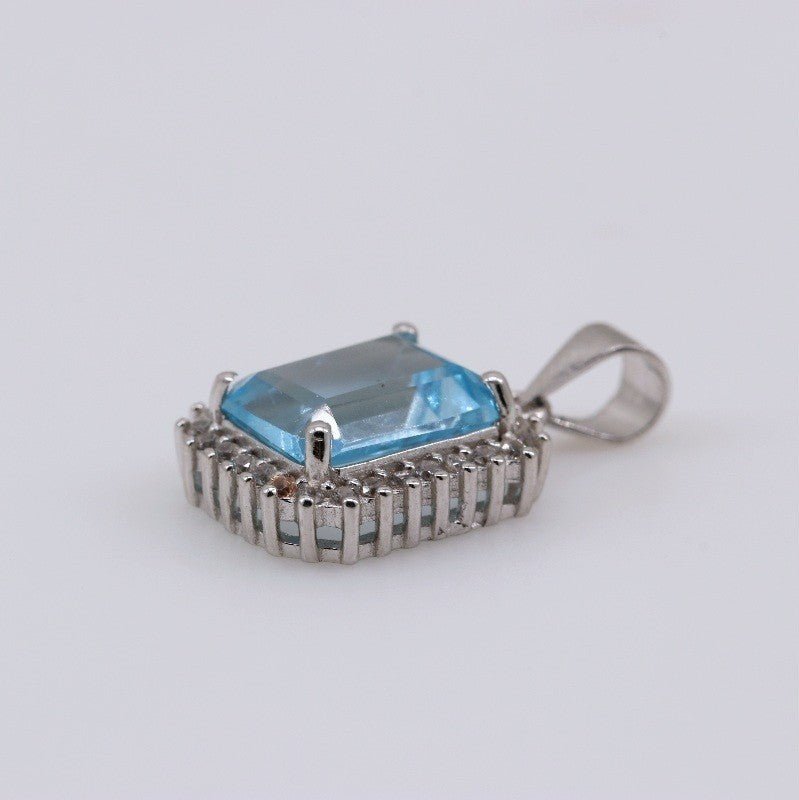 Dije de Topacio Azul y cubic zirconia - Dijes