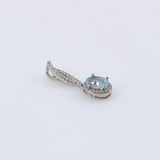 Dije de Topacio Azul y cubic zirconia - Dijes