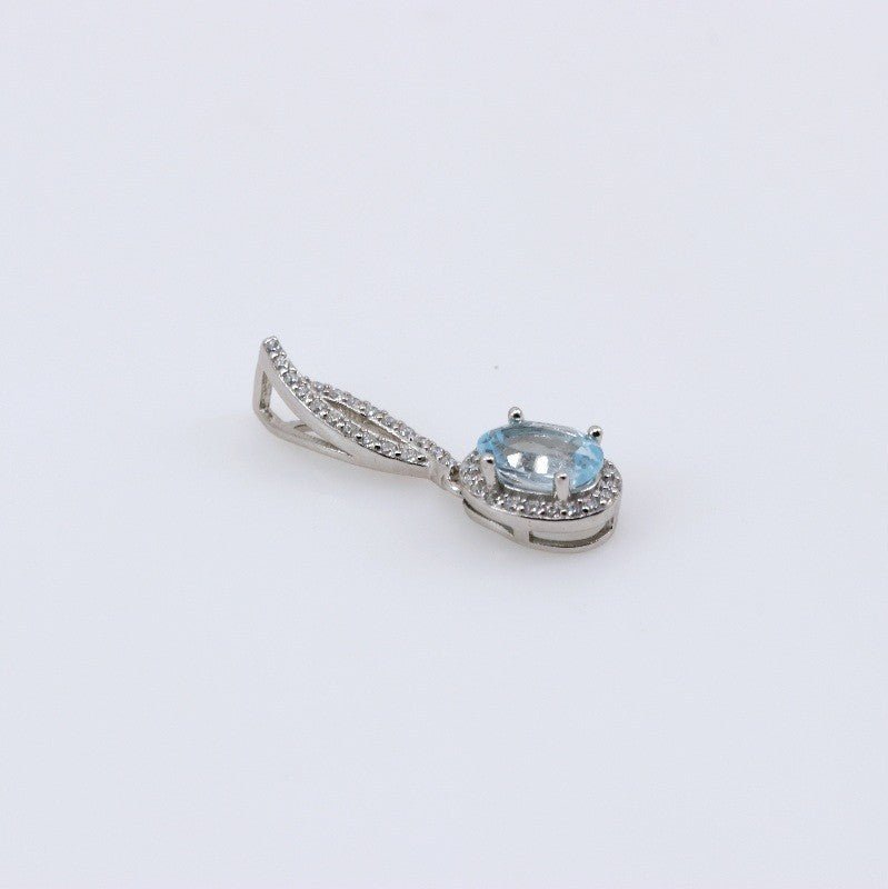 Dije de Topacio Azul y cubic zirconia - Dijes